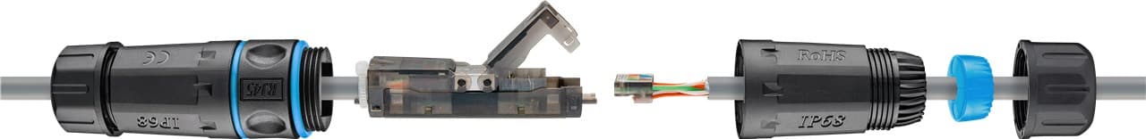 Connecteur de câble réseau Goobay Outdoor (IP68), CAT 6A UTP non blindé